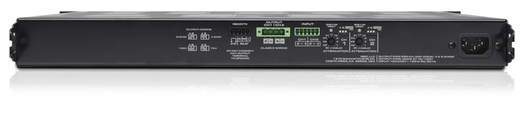 QSC MP-A20V MPA Series 400W FlexAmp Multi-Channel Hi-Z/Lo-Z   Amplifier