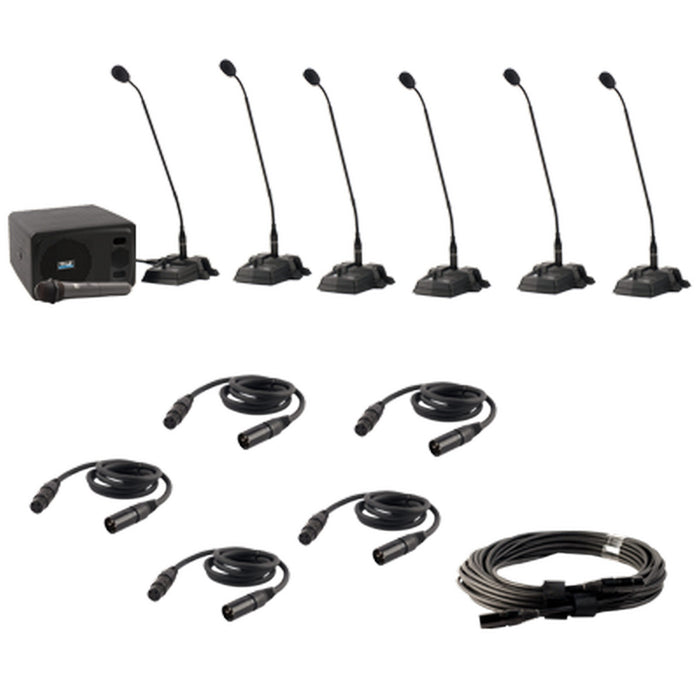 Anchor Audio Six User Wireless Pack: AN-100CMU2+, 1 CHM-100, 5 DEL-100, 5 EX-4M, 1 EX-25M, WH-Link & carry case