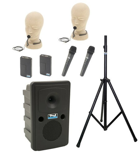 Anchor Audio Go Getter (U4), Anchor-Air & 4 wireless mics: Beltpack/Lapel WB-LINK & LM-LINK & stand