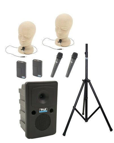 Anchor Audio Go Getter (U4), Anchor-Air & 4 wireless mics: Beltpack/Lapel WB-LINK & LM-LINK & stand