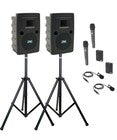 Anchor Audio Liberty Pair (U4, COMP), 4 wireless mics: combo Handheld WHLINK / Beltpack/Lapel WB-LINK & LM-LINK, speaker cable & stands