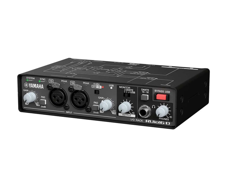 Yamaha RUIO16-D Dante-USB-Analog Audio Interface Bundled With VST-Rack Software