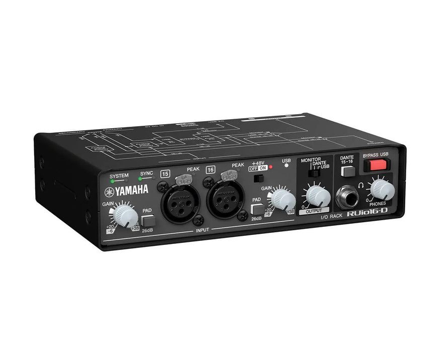 Yamaha RUIO16-D Dante-USB-Analog Audio Interface Bundled With VST-Rack Software
