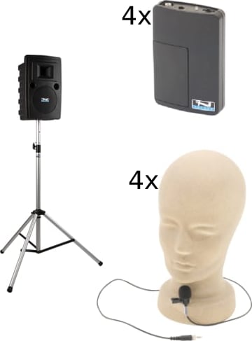 Anchor Audio Go Getter (XU4), Anchor-Air & 4 wireless mics: Beltpack/Lapel WB-LINK & LM-LINK & stand
