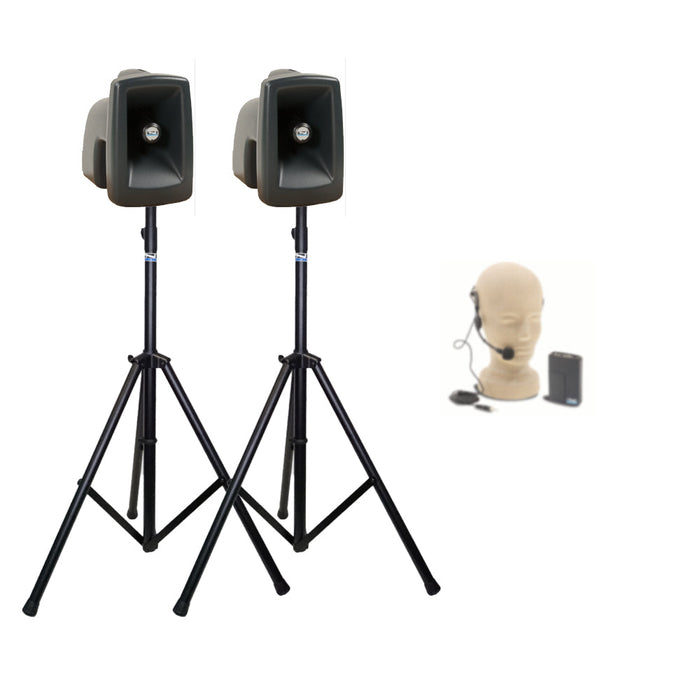 Anchor Audio MegaVox Pair (XU2, AIR), Anchor-Air, 1 wireless mic Beltpack/Lapel WB-LINK & LM-LINK & stands