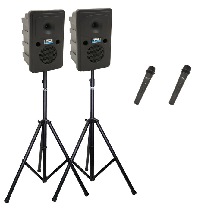 Anchor Audio Go Getter Pair (XU2,RU2), Anchor-Air & 2 wireless mics: Handheld WH-LINK & stands