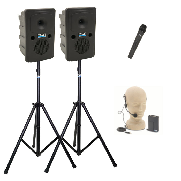 Anchor Audio Go Getter Pair (XU2,RU2), Anchor-Air & 2 wireless mics: Handheld WH-LINK & stands