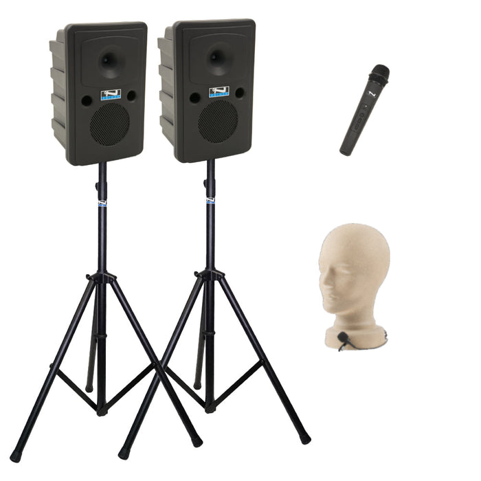 Anchor Audio Go Getter Pair (XU2,RU2), Anchor-Air & 2 wireless mics: Handheld WH-LINK & stands