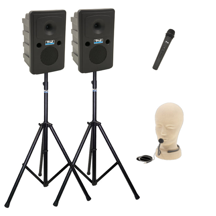 Anchor Audio Go Getter Pair (XU2,RU2), Anchor-Air & 2 wireless mics: Handheld WH-LINK & stands