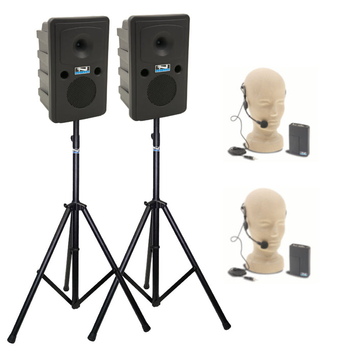 Anchor Audio Go Getter Pair (XU2,RU2), Anchor-Air & 2 wireless mics: Handheld WH-LINK & stands