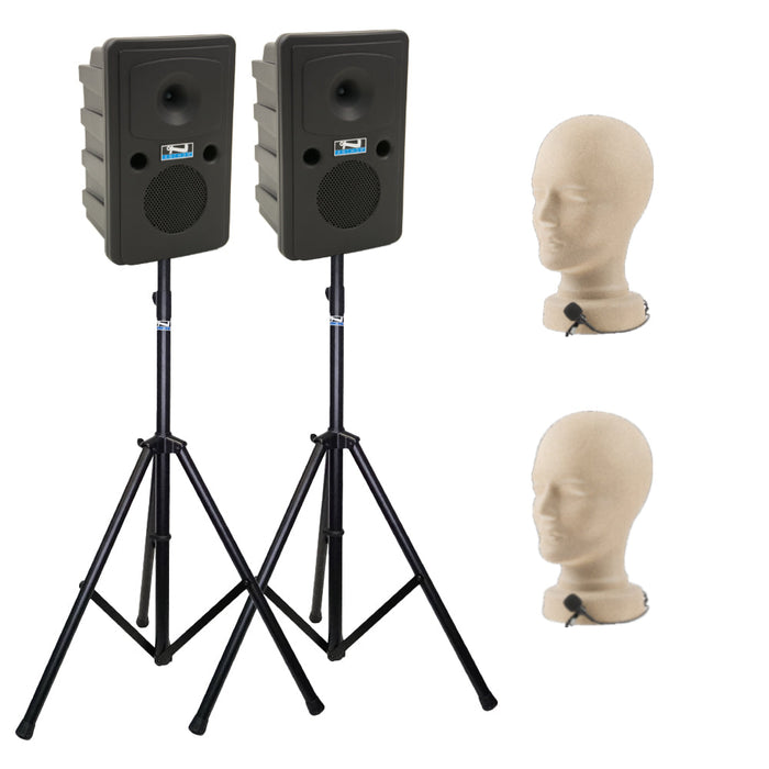 Anchor Audio Go Getter Pair (XU2,RU2), Anchor-Air & 2 wireless mics: Handheld WH-LINK & stands