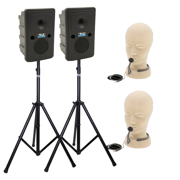 Anchor Audio Go Getter Pair (XU2,RU2), Anchor-Air & 2 wireless mics: Handheld WH-LINK & stands