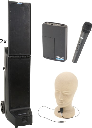 Anchor Audio Bigfoot AIR XR2 Bigfoot Pair (XU2,R), Anchor-Air & 2 wireless mics: combo Handheld WH-LINK / Beltpack/Lapel WB-LINK & LM-LINK