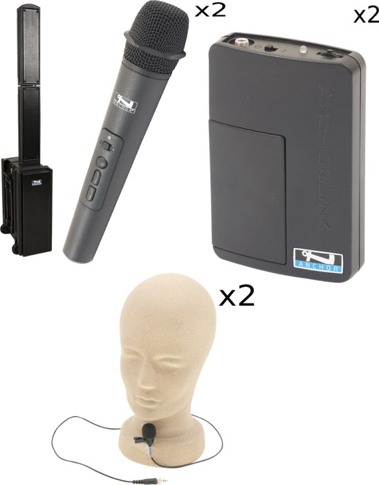 Anchor Audio Beacon System 4 Beacon (U4) & 4 wireless mics: combo Handheld WH-LINK / Beltpack/Lapel WB-LINK & LM-LINK