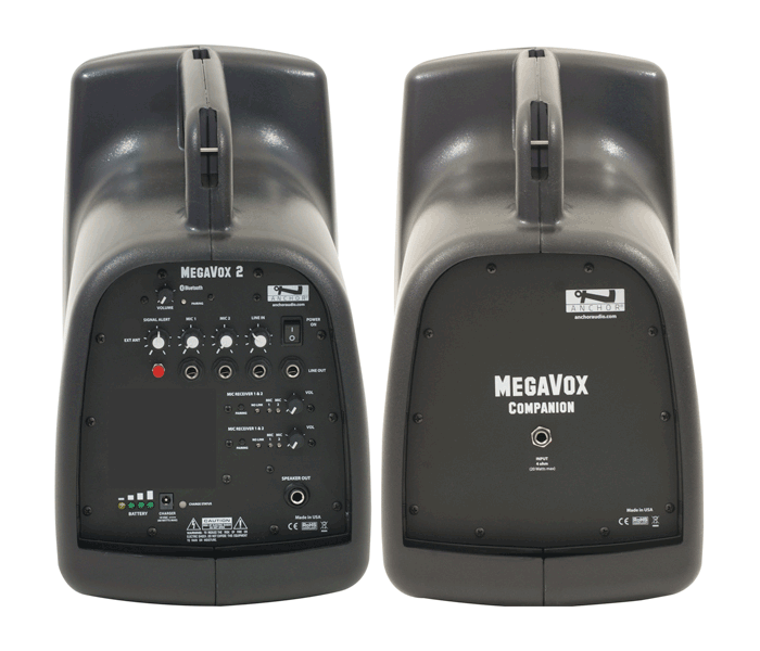 Anchor Audio MegaVox Pair (U4, COMP), 4 Wireless Mics: combo Handheld WH-LINK / Beltpack/Headband WB-LINK & HBM-LINK & stands
