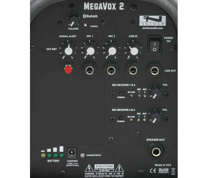 Anchor Audio MegaVox Pair (U4, COMP), 4 Wireless Mics: Beltpack/Headband WB-LINK & HBM-LINK & stands