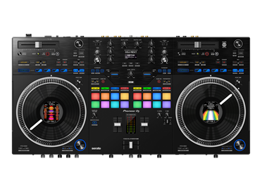 Pioneer DJ DDJ-REV7 Scratch-Style 2-Channel DJ Controller with motorized jog wheels and on jog display for Serato DJ Pro