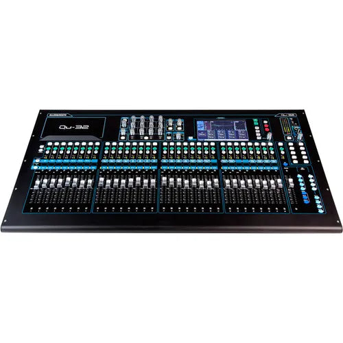 Allen & Heath AH-QU-32C 32 Channel Digital Mixer, 32 Mic/Line + 3 stereo 100mm Motorized Faders, Network port, 7" Touch Screen