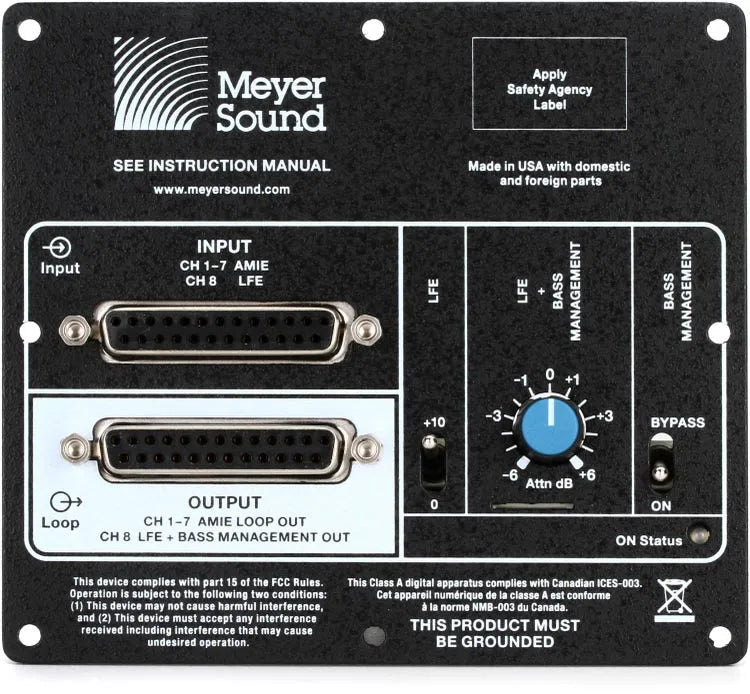 Meyer Sound Amie-Sub 7.1 D-sub Compact Cinema Subwoofer, 7.1 DB25 Bass Management