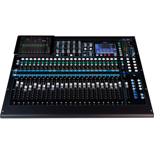 Allen & Heath AH-QU-24C 24 Channel Digital Mixer,24 Mic/Line + 3 stereo, 100mm Motorized Faders, 20 Mix Outputs, Network Port 5.5" Touch Screen