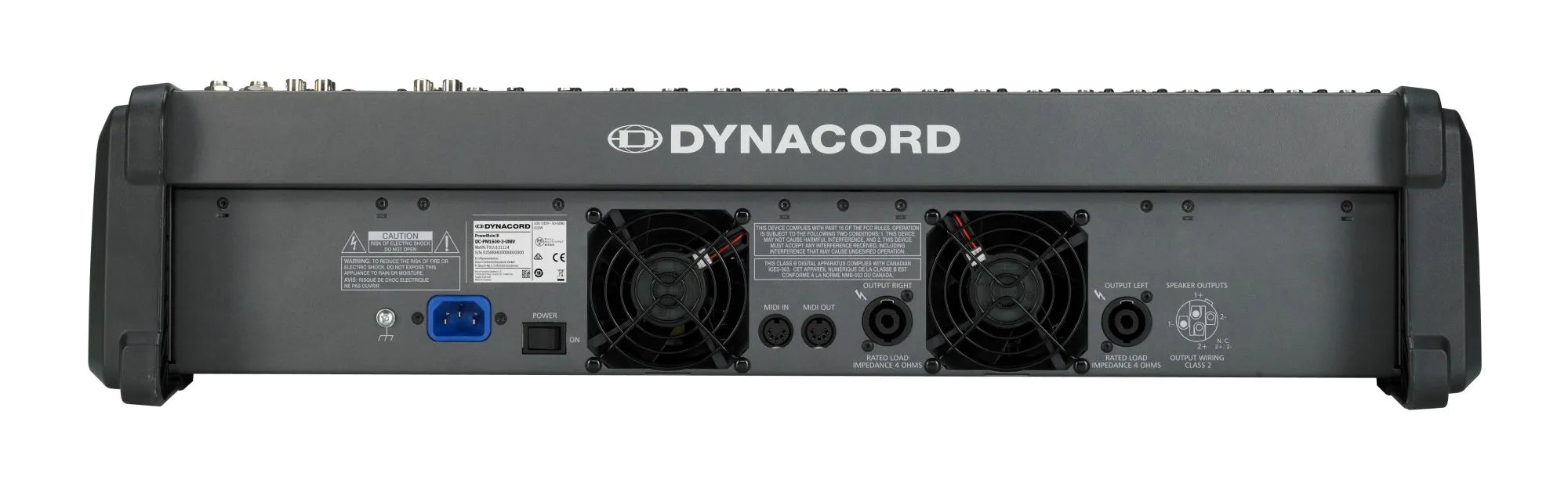 Dynacord DC-PM1600-3-UNIV Power Mixer, 12 Mic/Line + 4 Mic/Stereo Line Channels, Power Amplifier 2x 1000 Watt; USB Audio Interface