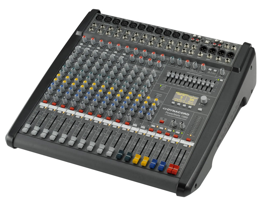 Dynacord DC-PM1000-3-UNIV Power Mixer, 6 Mic/Line + 4 Mic/Stereo Line Channels,Power Amplifier 2x 1000 Watt