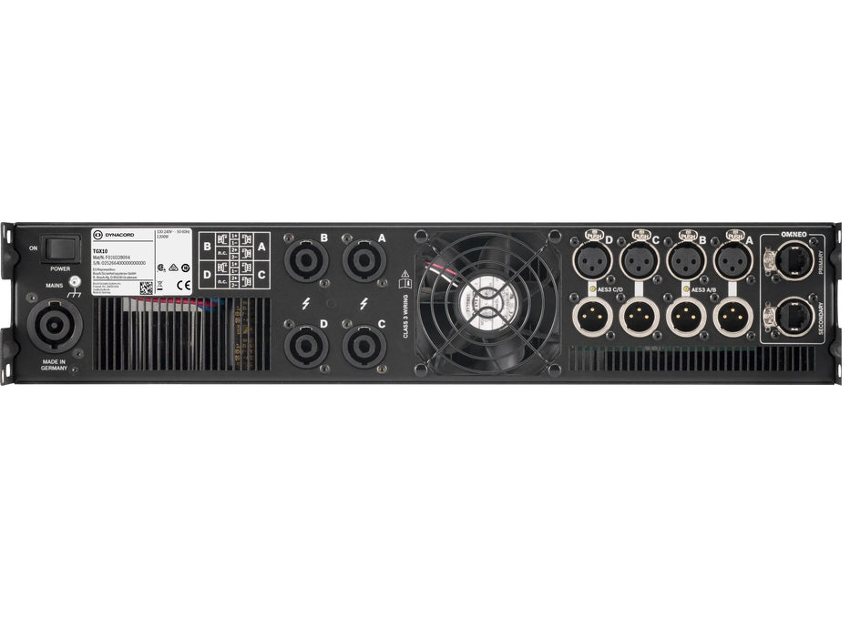 Dynacord TGX10 4 x 2500W DSP Amplifier with OMNEO, AES/EBU