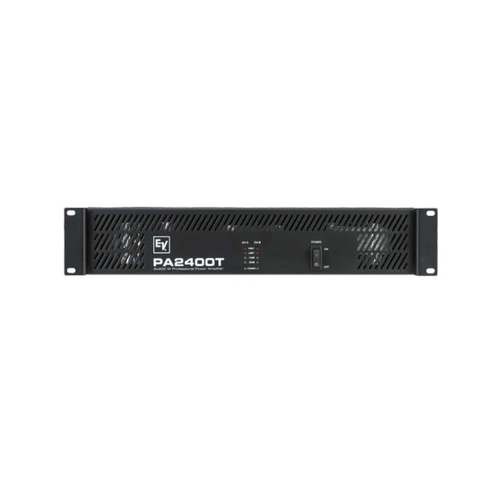 Electro-Voice PA 2400T 120V Dual Channel Class AB Commercial Power Amplifier, 2 x 430 watts at 4 ohms, 2 x 400 watts at 70V/100, 70.100V or Low Impedance Operation, Compact 2RU Chassis, 110/120 vac operation