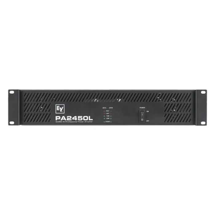 Electro-Voice PA 2450L 120V Dual Channel Class AB Commercial Power Amplifier, 2 x 450 watts at 4 ohms, Compact 2RU Chassis, 110/120 vac operation