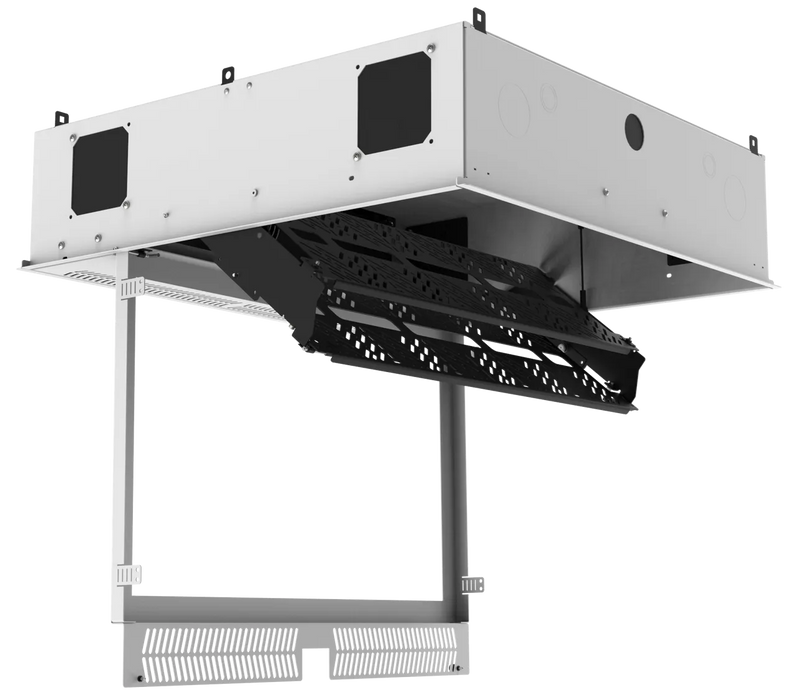 Atlas Sound CR222P 2' x 2' Ceiling-Mount Rack with 2RU, Standard-Width, AmbiTILT™ Shelf and Integrated AC Power Pack with Auto Sensing "On-Off" - With Projector Pole Adapter