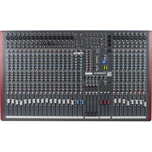 Allen & Heath AH-ZED428 4-Buss Mixer 24 Mic/Line + 2 Dual Stereo Ch., 4 band dual swept mid EQ, 6 Aux sends, 4 groups, Matrix, USB I/O 100mm faders