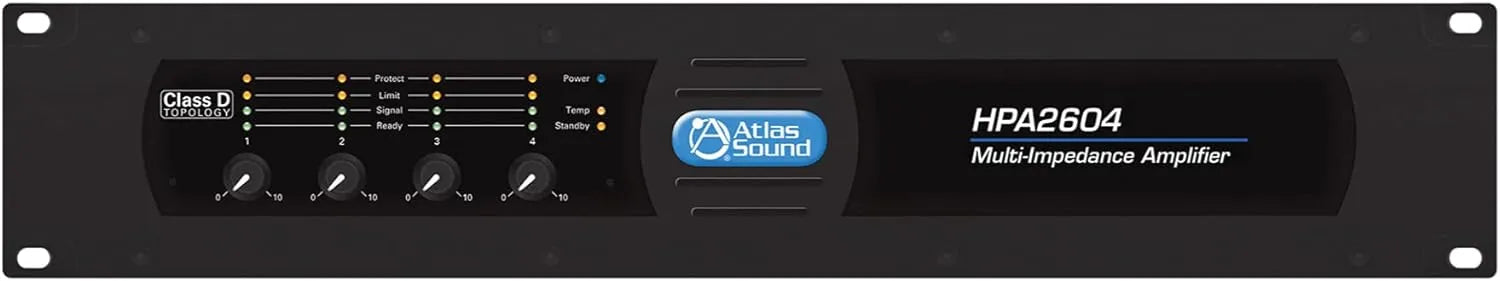 Atlas Sound HPA2604 4-Channel, 2600-Watt Commercial Amplifier