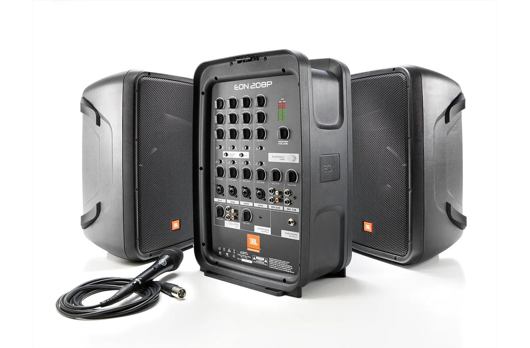 JBL EON208P Portable 8” 2-Way PA with 8-Channel Powered Mixer and Bluetooth